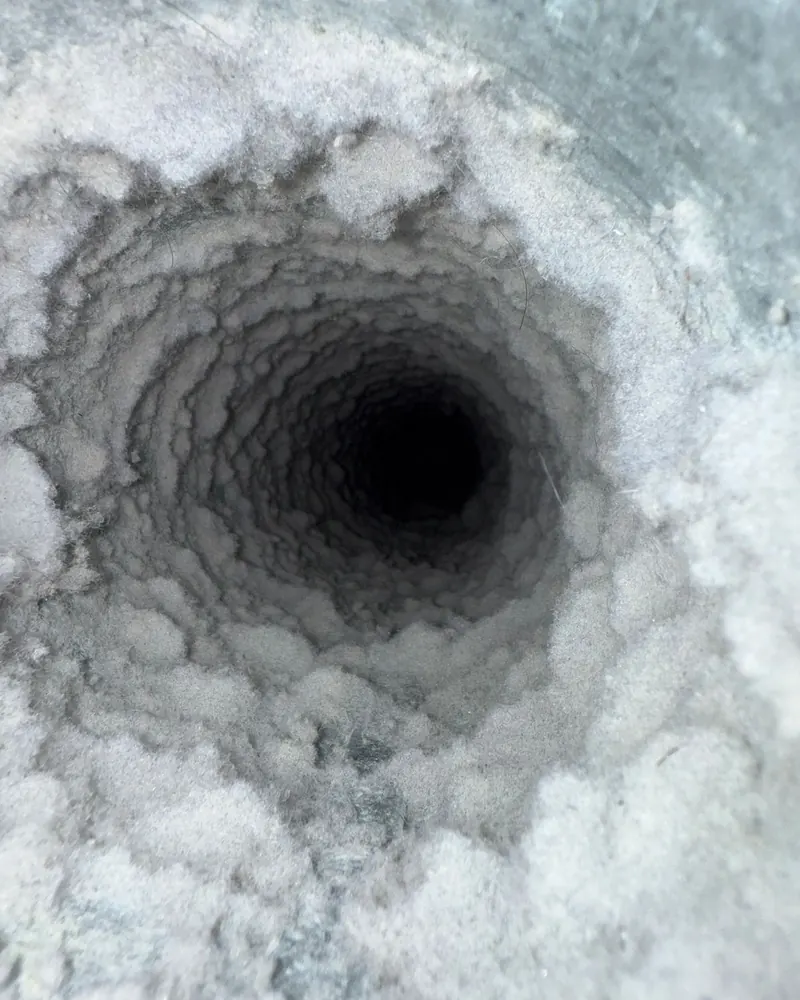 Clogged dryer vent before cleaning at a Hollywood, FL home.